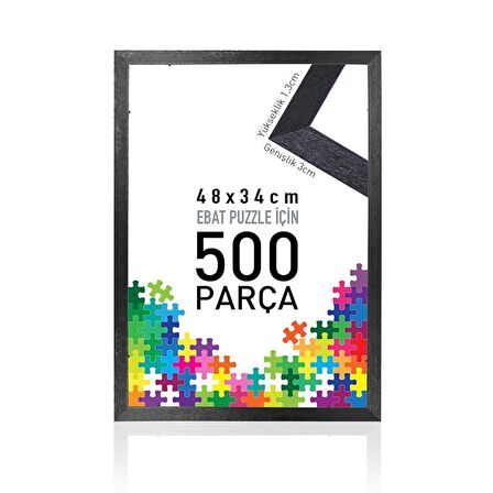 Sar Puzzle Puzzle Ve Yapboz Çerçevesi 500 Parça Için Ebat 48cmx34cm Siyah